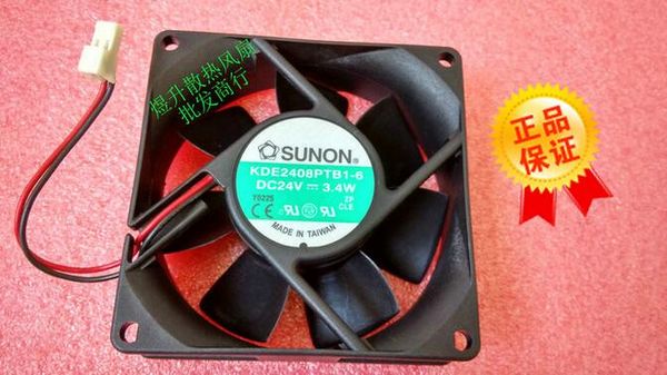 SUNON 8025 DC24V 3.4 W 80*80*25MM 8CM KDE2408PTB1-6 вентилятор охлаждения инвертора 2 проводов