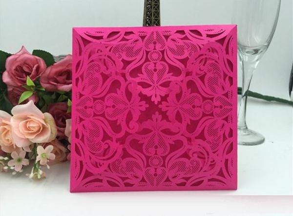 Red Pink American Wedding Invitations Business Card Wedding Card