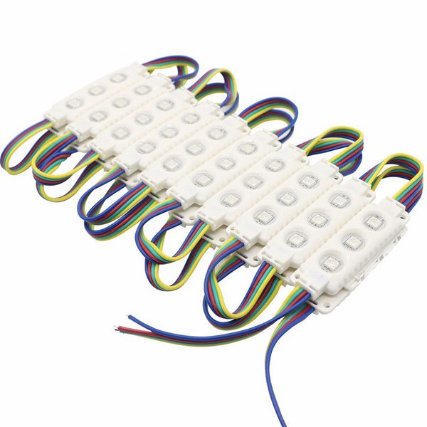 

smd 5050 led 3 leds light module with abs injection shell waterproof led module light back light dc12v rgb white color