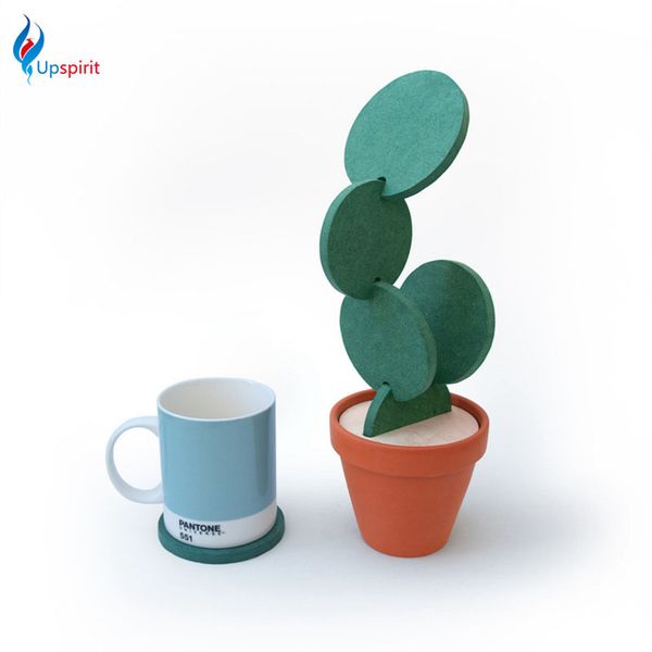 

wholesale- household creative diy cactus shaped coasters nonslip cup heat insulation bowl place mat pads drink holder