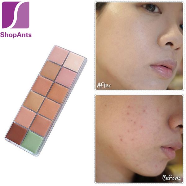

wholesale- 12 colors/set profissional makeup costomics contour concealer palette set facial acne corretivo contouring foundation for face