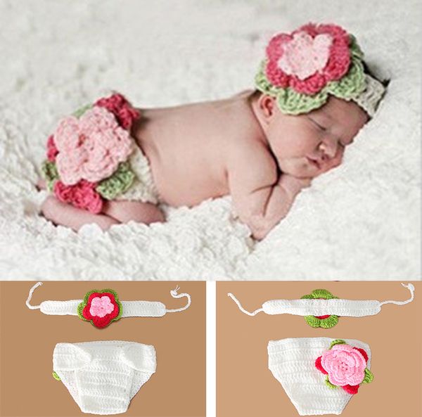 

Крючком цветочный набор фотографии реквизит дизайн новорожденных фото реквизит