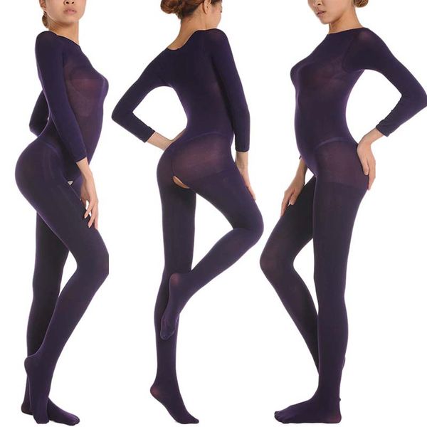 

wholesale- 150d 5 colors men's women's velvet open crotch bodyhose fetish bodystocking purple flesh white red black, Black;white