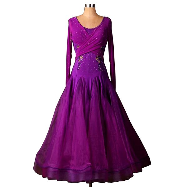 

ballroom dance competition dresses standard ballroom dress waltz flamenco costume d265 long sleeve for women with rhinestones appliques, Black;red