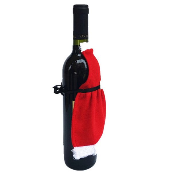 Atacado - vinho tinto aventais garrafa capa sacos de mesa decoração de mesa de natal decoração da festa da casa EJ873019