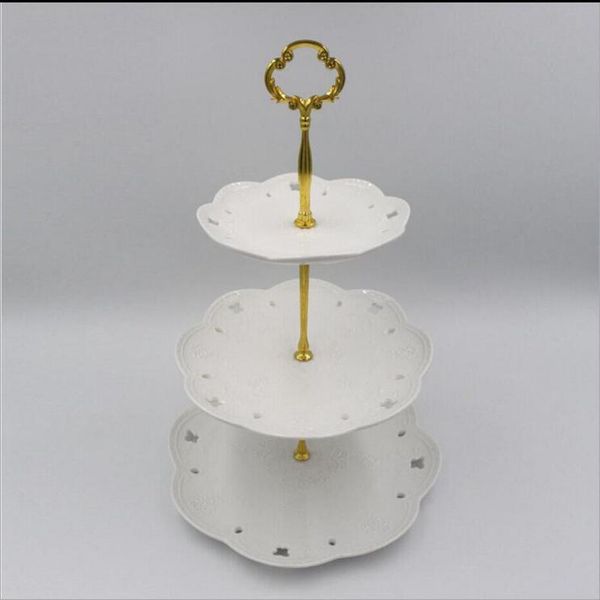 

3tier zn alloys round cupcake stand wedding birthday cake stand display tower kitchen tools (plates are not inlcuded