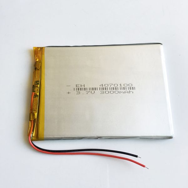 EHAO 4070100 3,7 V 3000 mAh Lithium-Polymer-Li-Po-Akku für DVD-PAD, Mobiltelefon, GPS, Powerbank, Kamera, E-Books, Recoder, TV-Box