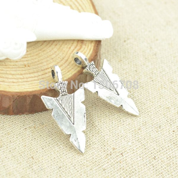 

wholesale- 60pcs for necklace&bracelets making for metal charms tibetan silver arrow pendants jewelry findings and components 3021, Bronze;silver