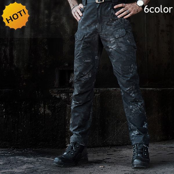 

new 2017 outdoor hiking climb tad spring autumn cargo tactical commando casual cargo slim city commuting army military camouflage pants men, Black