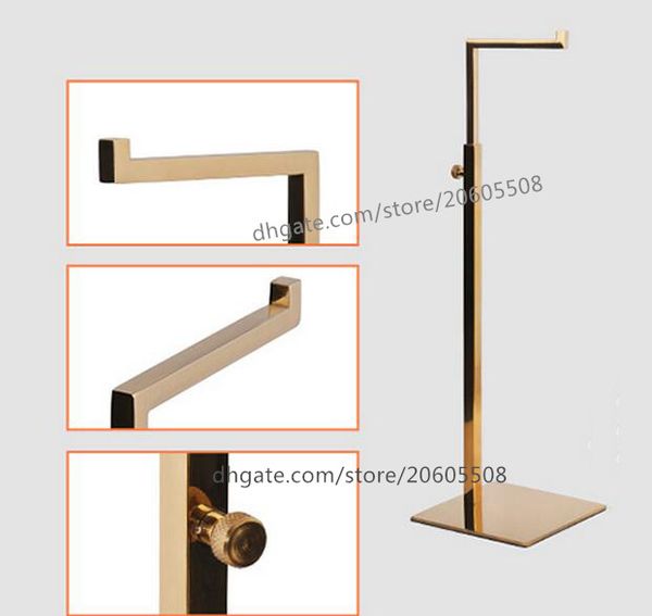 

10pcs titanium gold stainess steel handbag display stand bag holder stand rack adjustable metal handbag hanger hooks for handba