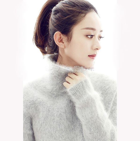 

wholesale- new genuine mink cashmere sweater women pure mink cashmere pullovers knitted customized color big size ing, White;black