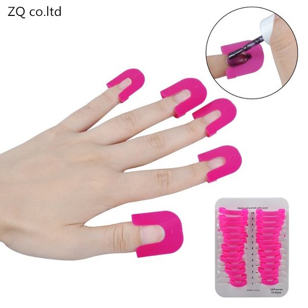 

wholesale- french nail art manicure stickers tips finger cover 26pcs/set professional polish shield protector plastic case salon tools set, Black