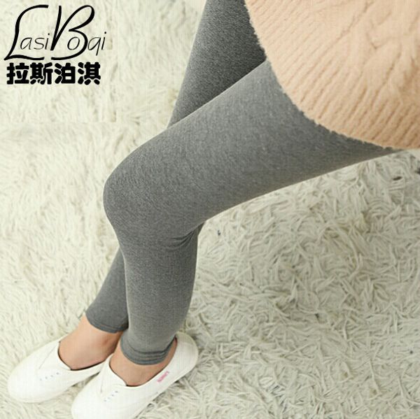 

new ms fashion women's big underwearw large casual cotton solid color plus size thin large leggings pants fat, Black