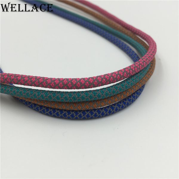 

2pairs wellace завод шнурки пользовательские круглый веревку кружева 3 м светоотражающие шнурки для обуви для кроссовки 120 см, White;pink