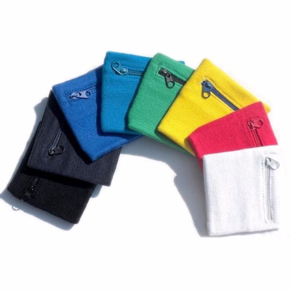 

wholesale- zip wrist support brace zip wallet running cycling tennis sports wrist guard protector money coin bag 2pcs