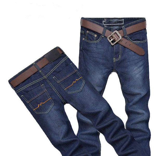 

wholesale-new style summer korean metrosexual straigh full length fashion trend slim thin jeans work wear casual clothing, Blue