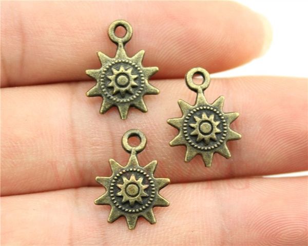 

wholesale- wysiwyg 15pcs 17*12mm vintage antique bronze color sun charms, Bronze;silver