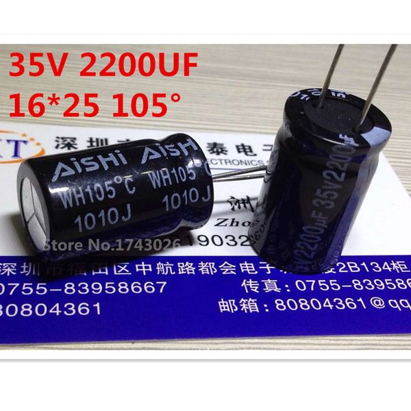 

wholesale- original 10 pcs/lot 35v 2200uf 16 * 25 16mm * 25mm 2200uf 35v electrolytic kapasitor baru ic