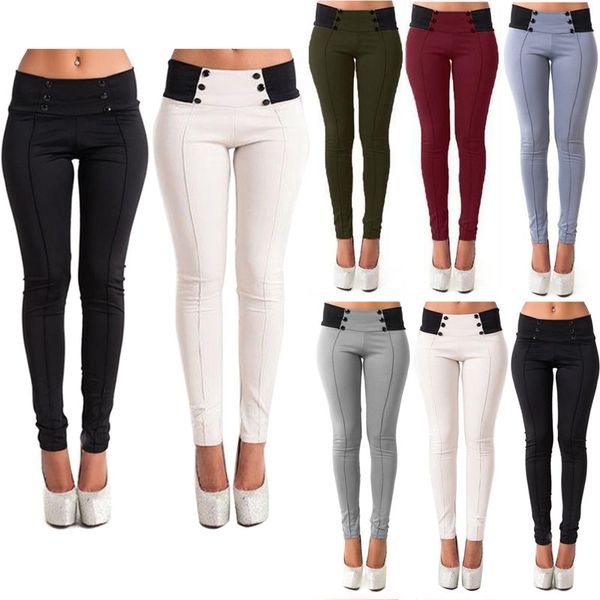 

new fashion women casual stretch polyester skinny leggings pencil pants slim trousers new plus size cl157, Black;white