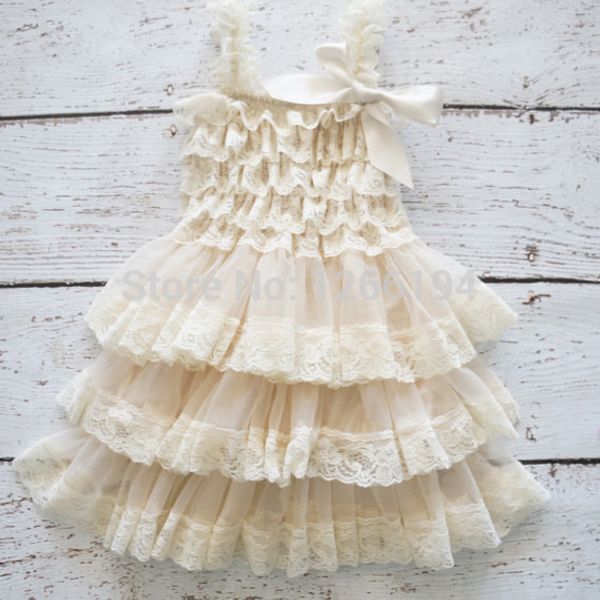 

flower girls dresses kids fluffy 3 layer princess lace party dress sleeveless wedding pageant party children clothes, Red;yellow