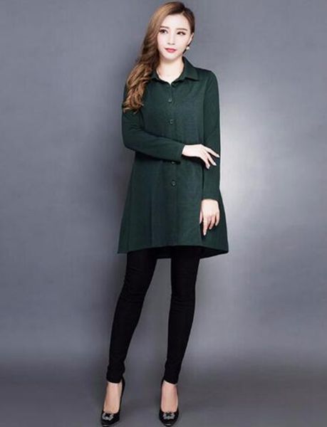 

loose woman temperament of the spring and autumn period and the leisure fashion show thin big yards thin trench coat / m - 3, Black