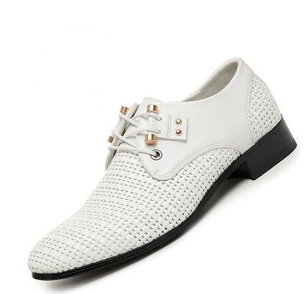 Novo verão Último noivo Sapatos de vestido masculino Hollow out sapatos de couro PU para sandals de couro de buraco masculino Branco/preto/marrom ax124