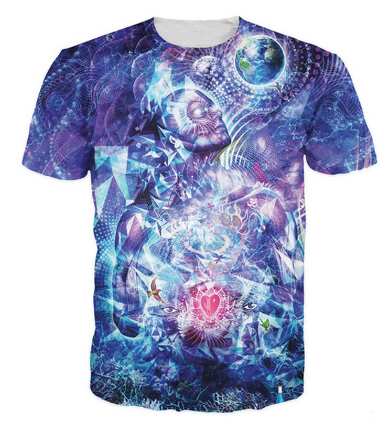 

women/men 3d transcension t-shirt trippy design the earth symbols birds butterflies t shirt summer style tees s-5xlkk65, White;black