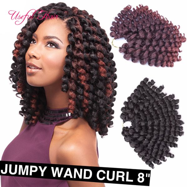 8 pollici 2X rimbalzo giamaicano twist capelli tresse estensioni trecce all'uncinetto bacchetta arricciatura capelli intrecciati sintetici Jumpy bacchetta Curl Twist Ombre Twist US