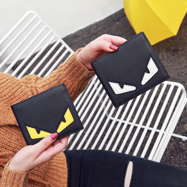 

PU and Really leather 2017 small monster wallet Men's short-sleeved cross section of the youth personality soft wallet tide fashion wallet
