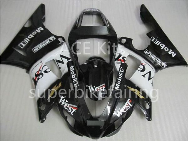 3Gifts Nuove vendite calde kit carenature bici per YAMAHA YZF-R1 1998 1999 R1 98 99 YZF1000 Cool Black White SX24