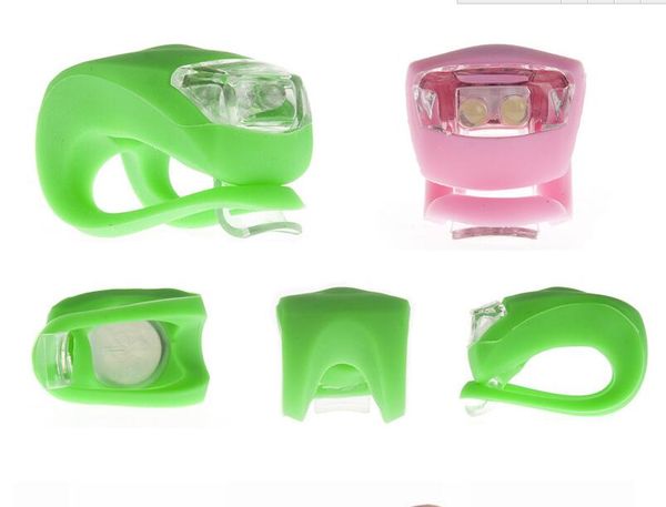 

silicone bicycle cycling head light front rear wheel led flash bicycle light lamp include the battery wireless bike warning lights