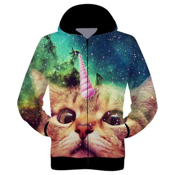 

wholesale-raisevern 2016 new cute cartoon pattern print 3d hoodies women/men hooded pullover fashion moleton hoodies, Black