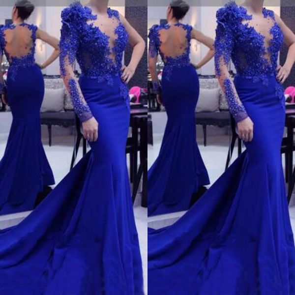 

шифон русалка вечерние платья jewel sheer длинный рукав sheer back одно плечо кружева аппликация бисероплетение жемчуг пром платье на заказ, Black;red