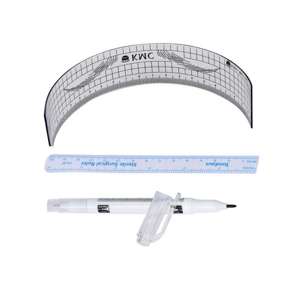 

wholesale- fashionstory plastic tattoo stencils permanent makeup eyebrow ruler and skin marker kit jr18