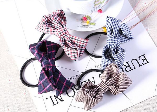 

brand new romantic bowknot knot head rubber band hair rope fq009 mix order 100 pieces a lot, Pink