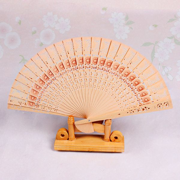 Ventiladores De Madeira 8 '' Chinês Sandalwood Fãs Fãs de Casamento Publicidade Acessórios Para Noivas