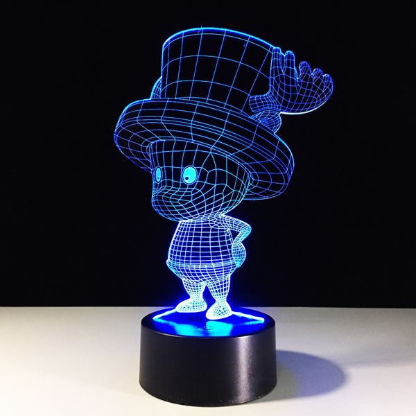 

3D Chobar Оптическая Иллюзия Лампа Night Light 7 RGB Огни DC 5 В USB Зарядка 5-й Батареи Бесплатна