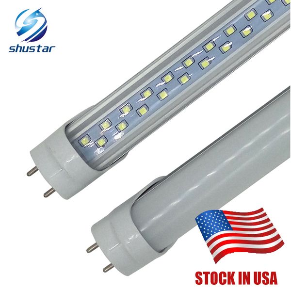 

us stock led t8 double row tube 4ft 28w smd 2835 g13 192leds light 1.2m 85-265v led fluorescent lighting