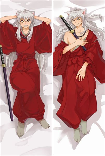 

wholesale- pillow case japan anime hugging body pillow case peach skin 150*50 nk086 inuyasha