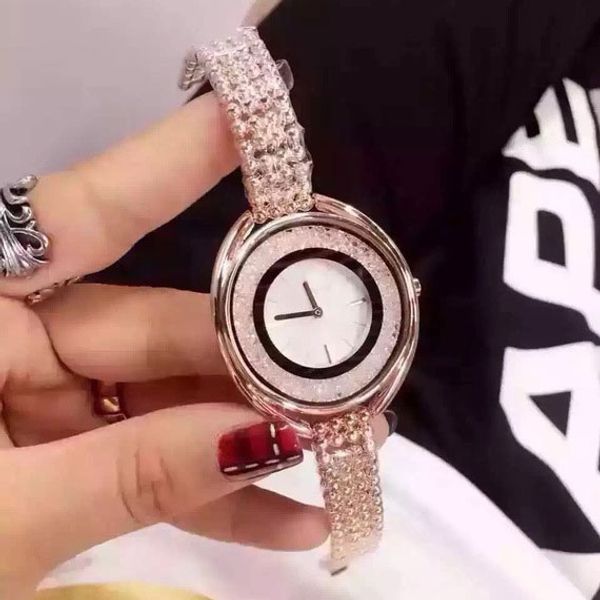 

марка леди женские часы rhinestone украшения роскошные часы платье женщины позолоченные дизайн известный браслет наручные часы для девочки л, Slivery;brown