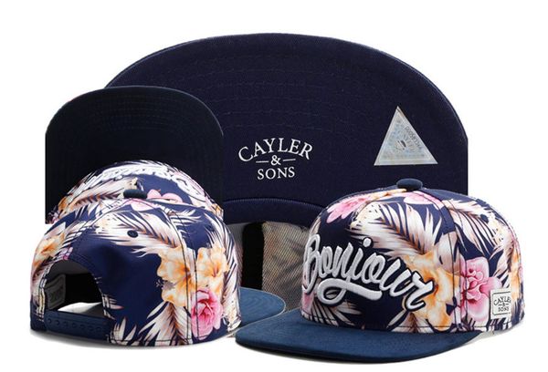 

New arrival Fashion Cayler & Sons BONJOUR Snapback Hats gorras bones for men and Women top quality hip hop adjustable baseball caps