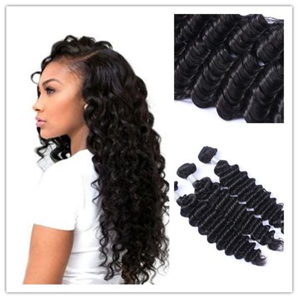 

wholesale price natural color brazilian hair deep wave 100% human hair remy hair extension 100g per piece, Black
