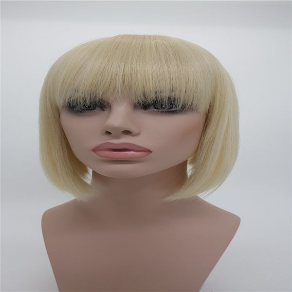 Xt792 Blonde Short Straight Natural Virgin Wigs For Write Black