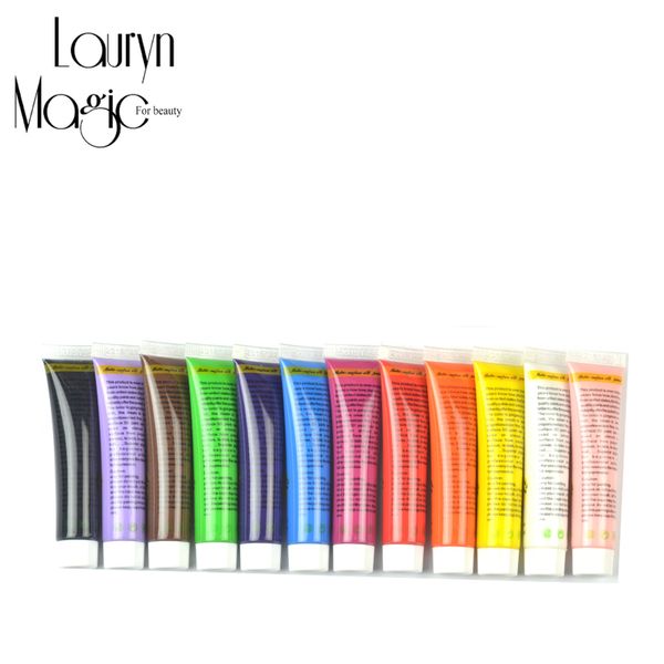 

wholesale- 12 color 12 ml/color for nail art designs 3d acrylic nail kit paints / nail polish