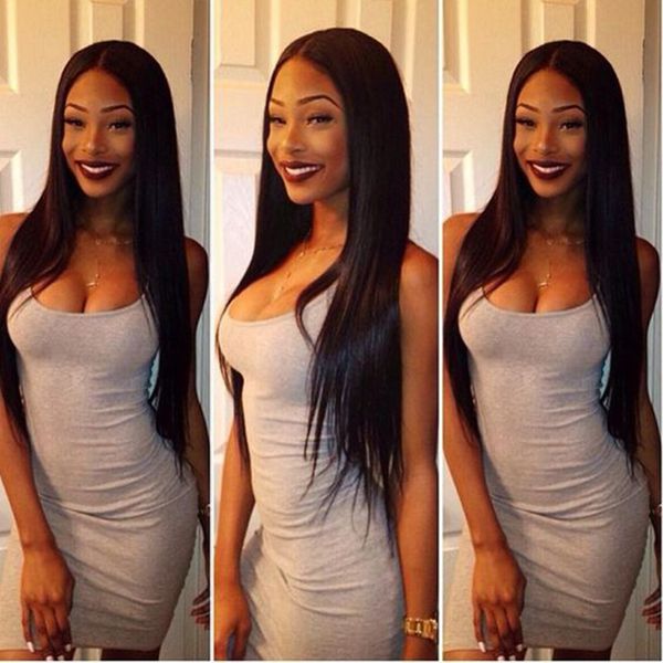 

Hot Long Silky Straight rarely lace front wig Simulation human hair full Wigs long silky straight wig for black women