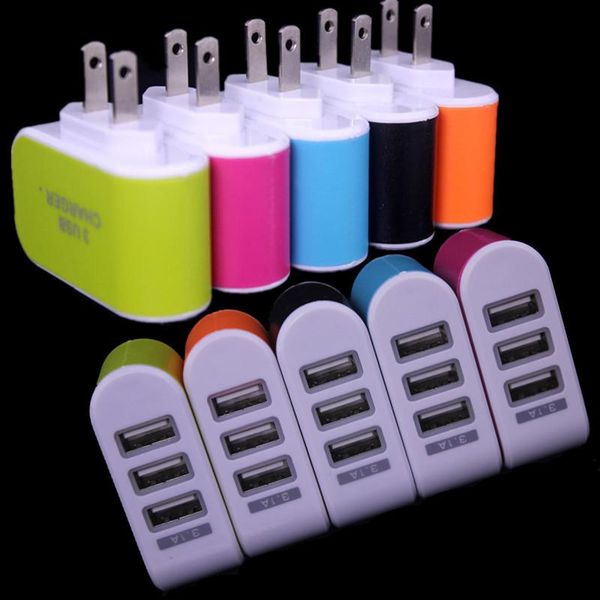 

Eu Us зарядное устройство 5V 3.1A 3 Порты Multiple Настенный светодиодный USB зарядное устройство смарт-адаптер для Samsung Galaxy s6 s7 s8 s10 HTC Android телефона ПК