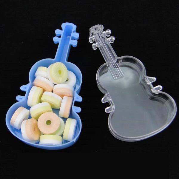 Bella scatola di caramelle per violino in plastica Baby Shower Decorazioni per feste Confezione regalo Forniture per matrimoni Scatole per bomboniere per feste di compleanno ZA4977