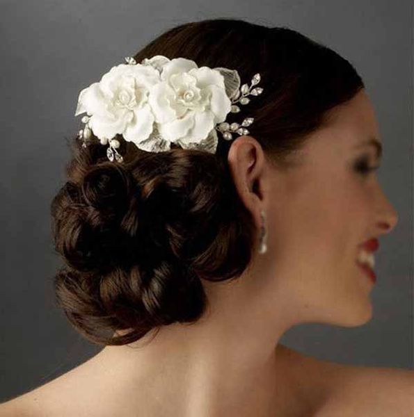 Harveybridal Beige Crystal Headpieces With Crystal Bridal Hair
