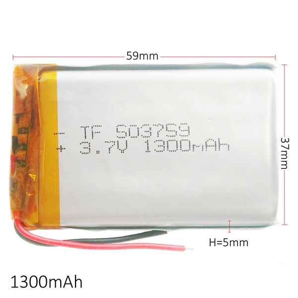 Modelo 503759 3.7 V 1300 mAh Li-Po Bateria Recarregável de Lítio Polímero Li Para Mp3 DVD PAD Telefone Móvel GPS poder banco de Câmera E-livros recodificador