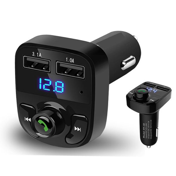 

Bluetooth FM-передатчик Автомобильный комплект громкой связи MP3-плеер HY82 Поддержка беспроводной гарнитуры TF-карта с Aux Audio USB Duel Port Charger